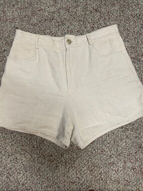 100% hemp fabric high rise wide leg shorts - handmade